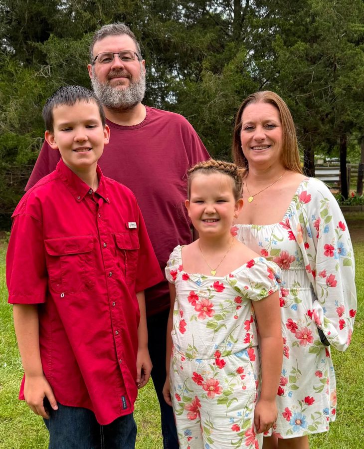Walter with his family in Livingston, Texas